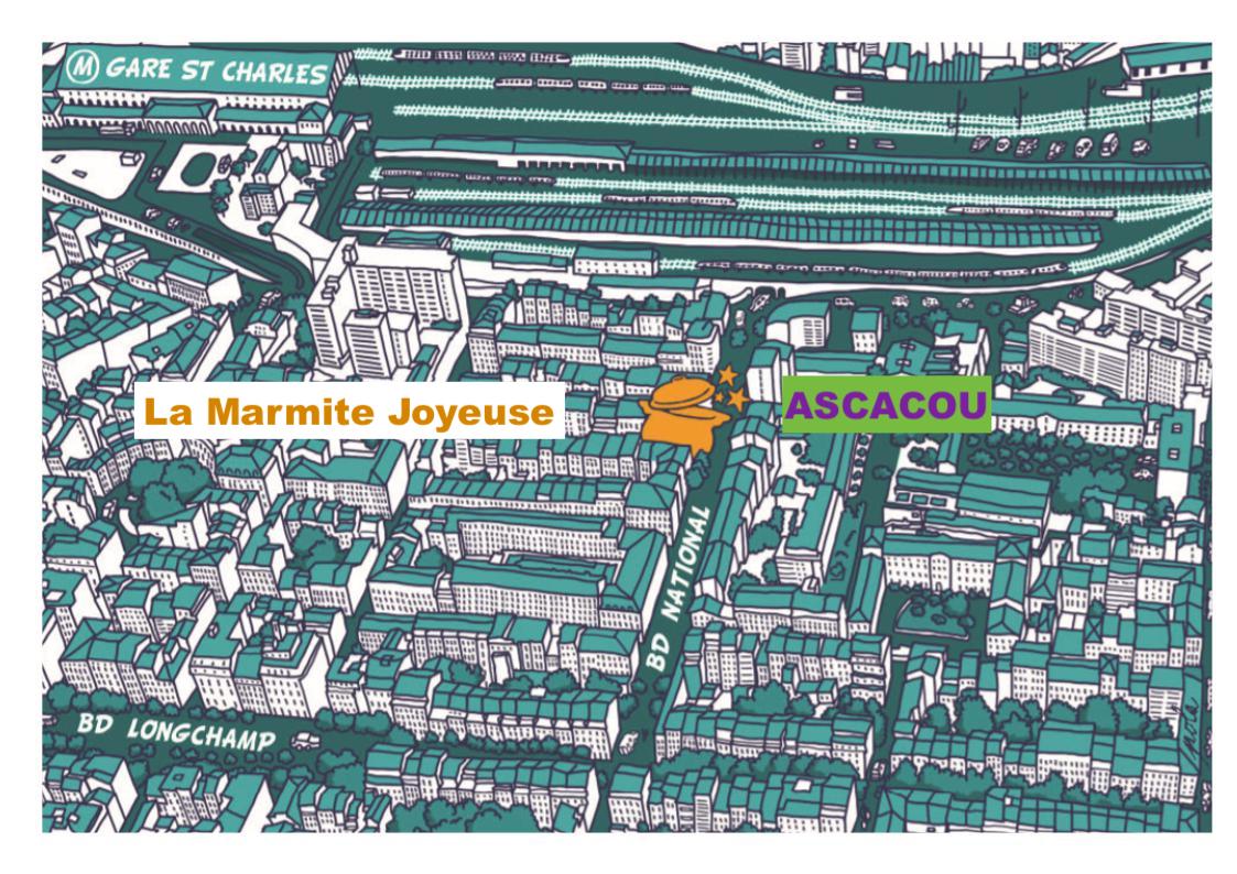 ASCACOU sera dans la Marmite Joyeuse, Marseille 1er, le samedi 25 avril !